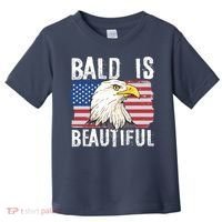 Bald Is Beautiful 4th Of July Independence Day Bald Eagle Toddler T-Shirt thumb 0