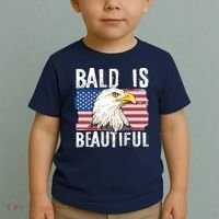 Bald Is Beautiful 4th Of July Independence Day Bald Eagle Toddler T-Shirt thumb 2
