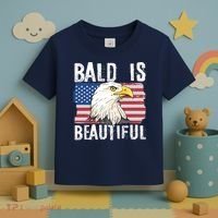 Bald Is Beautiful 4th Of July Independence Day Bald Eagle Toddler T-Shirt thumb 3