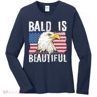 Bald Is Beautiful 4th Of July Independence Day Bald Eagle Women's Long Sleeve Shirt thumb 0