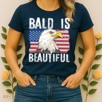 Bald Is Beautiful 4th Of July Independence Day Bald Eagle Women's T-Shirt thumb 2