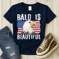 Bald Is Beautiful 4th Of July Independence Day Bald Eagle Women's T-Shirt thumb 3
