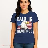 Bald Is Beautiful 4th Of July Independence Day Bald Eagle Women's T-Shirt thumb 4