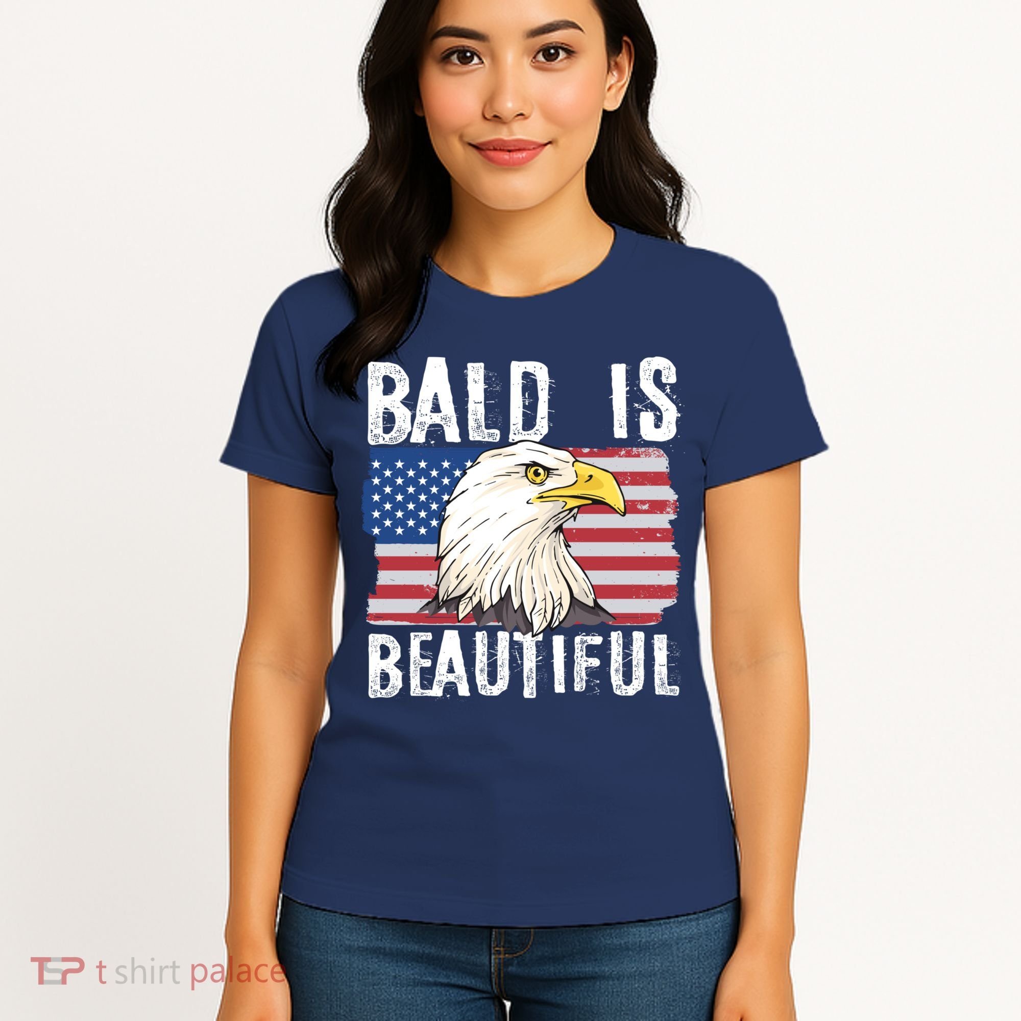 Bald Is Beautiful 4th Of July Independence Day Bald Eagle Women's T-Shirt