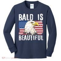 Bald Is Beautiful 4th Of July Independence Day Bald Eagle Kids Long Sleeve Shirt thumb 0