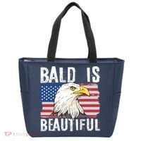 Bald Is Beautiful 4th Of July Independence Day Bald Eagle Tote Bag thumb 0