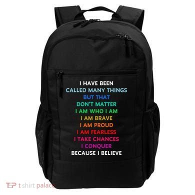 Because I Believe In Me Rainbow Mantra Backpack