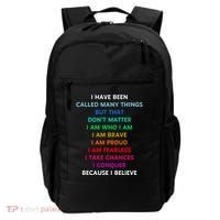 Because I Believe In Me Rainbow Mantra Backpack thumb 0
