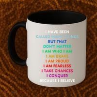 Because I Believe In Me Rainbow Mantra Coffee Mug thumb 2