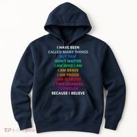 Because I Believe In Me Rainbow Mantra Hoodie thumb 0