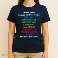 Because I Believe In Me Rainbow Mantra T-Shirt thumb 4