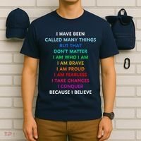 Because I Believe In Me Rainbow Mantra T-Shirt thumb 6