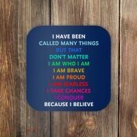 Because I Believe In Me Rainbow Mantra Coaster thumb 0