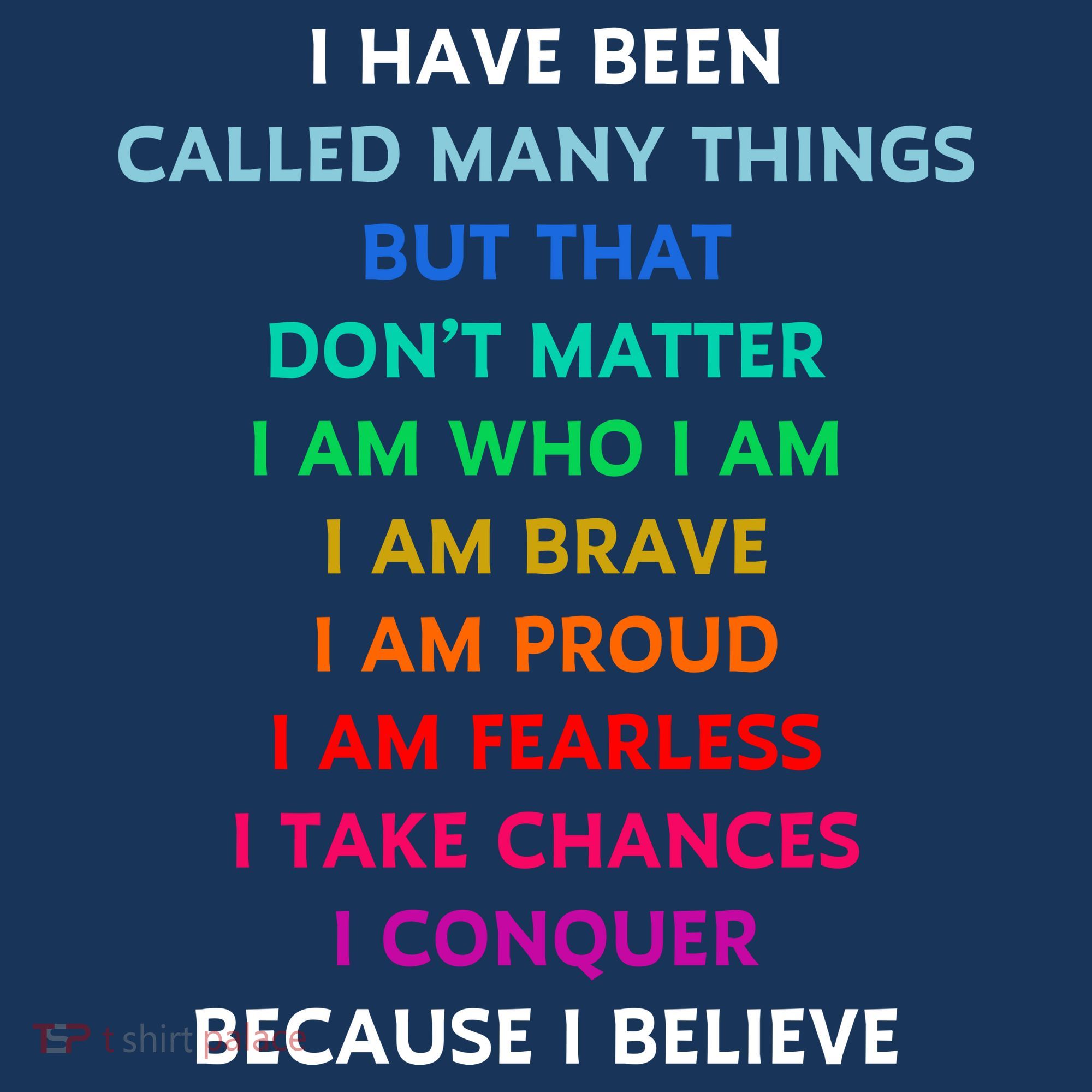 Because I Believe In Me Rainbow Mantra Coaster