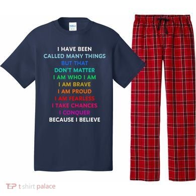 Because I Believe In Me Rainbow Mantra Pajama Set