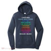 Because I Believe In Me Rainbow Mantra Women's Hoodie thumb 0