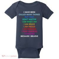 Because I Believe In Me Rainbow Mantra Baby Bodysuit thumb 0
