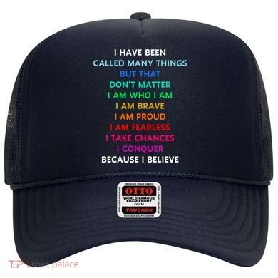 Because I Believe In Me Rainbow Mantra Hat