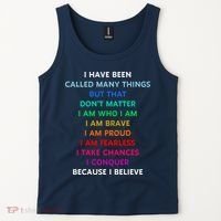 Because I Believe In Me Rainbow Mantra Tank Top thumb 2