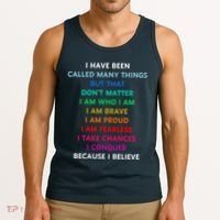 Because I Believe In Me Rainbow Mantra Tank Top thumb 3
