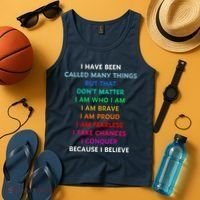 Because I Believe In Me Rainbow Mantra Tank Top thumb 4