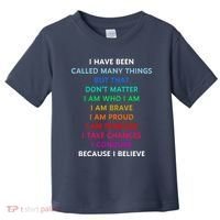 Because I Believe In Me Rainbow Mantra Toddler T-Shirt thumb 0