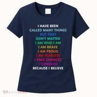 Because I Believe In Me Rainbow Mantra Women's T-Shirt thumb 0