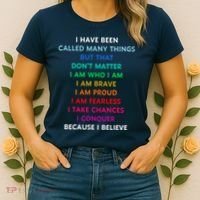 Because I Believe In Me Rainbow Mantra Women's T-Shirt thumb 2