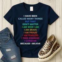 Because I Believe In Me Rainbow Mantra Women's T-Shirt thumb 3