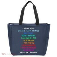 Because I Believe In Me Rainbow Mantra Tote Bag thumb 0