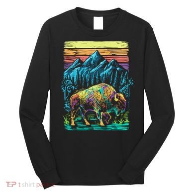 Bison Illustration Long Sleeve Shirt