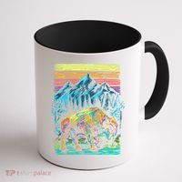 Bison Illustration Coffee Mug thumb 1