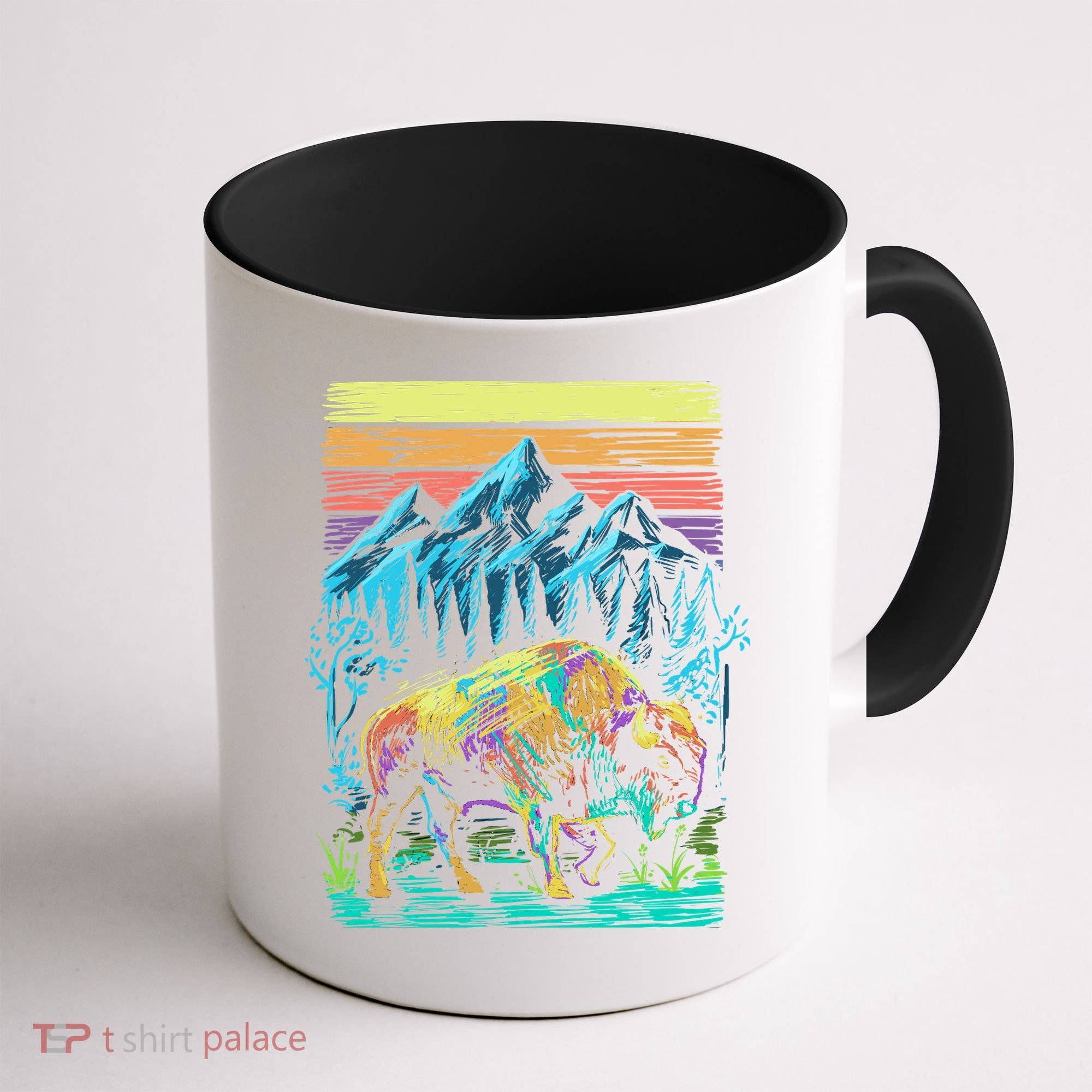Bison Illustration Coffee Mug
