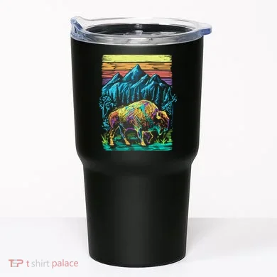 Bison Illustration Tumbler