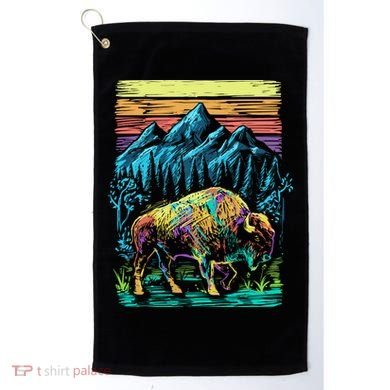 Bison Illustration Golf Towel