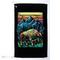 Bison Illustration Golf Towel thumb 0