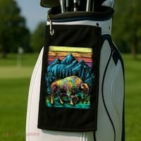 Bison Illustration Golf Towel thumb 2