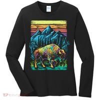 Bison Illustration Women's Long Sleeve Shirt thumb 0