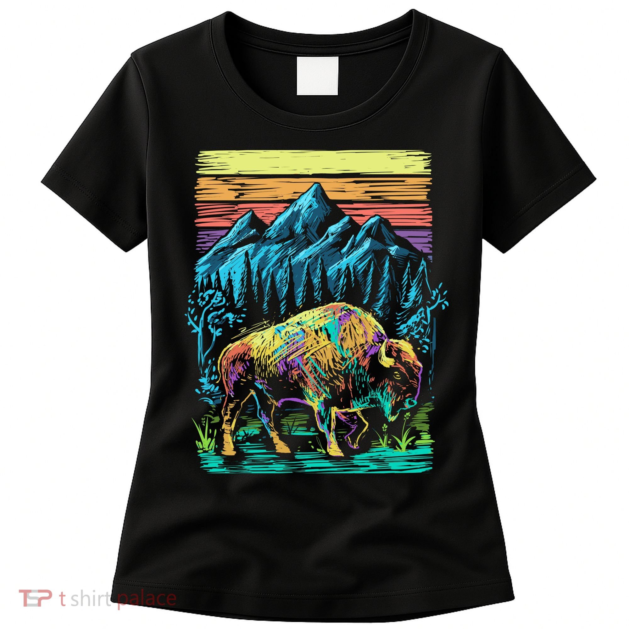 Bison Illustration Women's T-Shirt