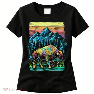 Bison Illustration Women's T-Shirt