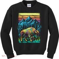 Bison Illustration Kids Sweatshirt thumb 0