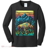 Bison Illustration Kids Long Sleeve Shirt thumb 0