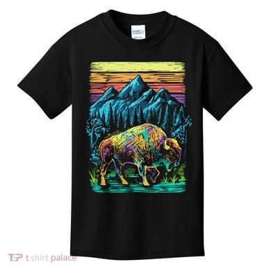 Bison Illustration Kids T-Shirt