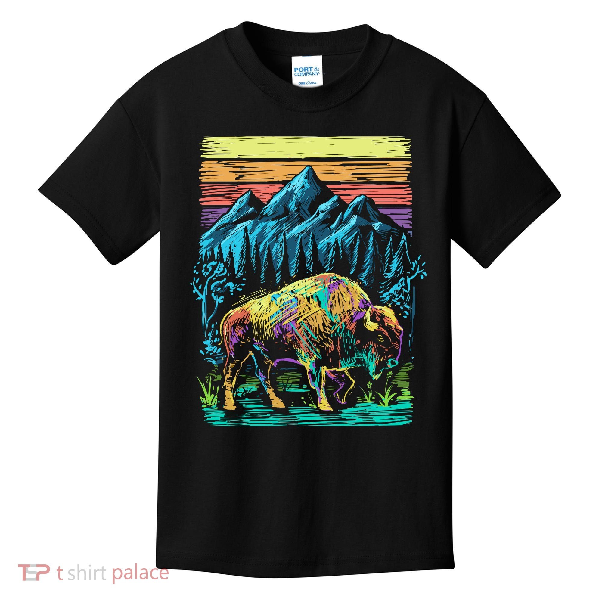 Bison Illustration Kids T-Shirt