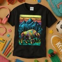 Bison Illustration Kids T-Shirt thumb 3