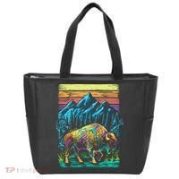 Bison Illustration Tote Bag thumb 0
