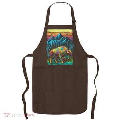 Bison Illustration Apron