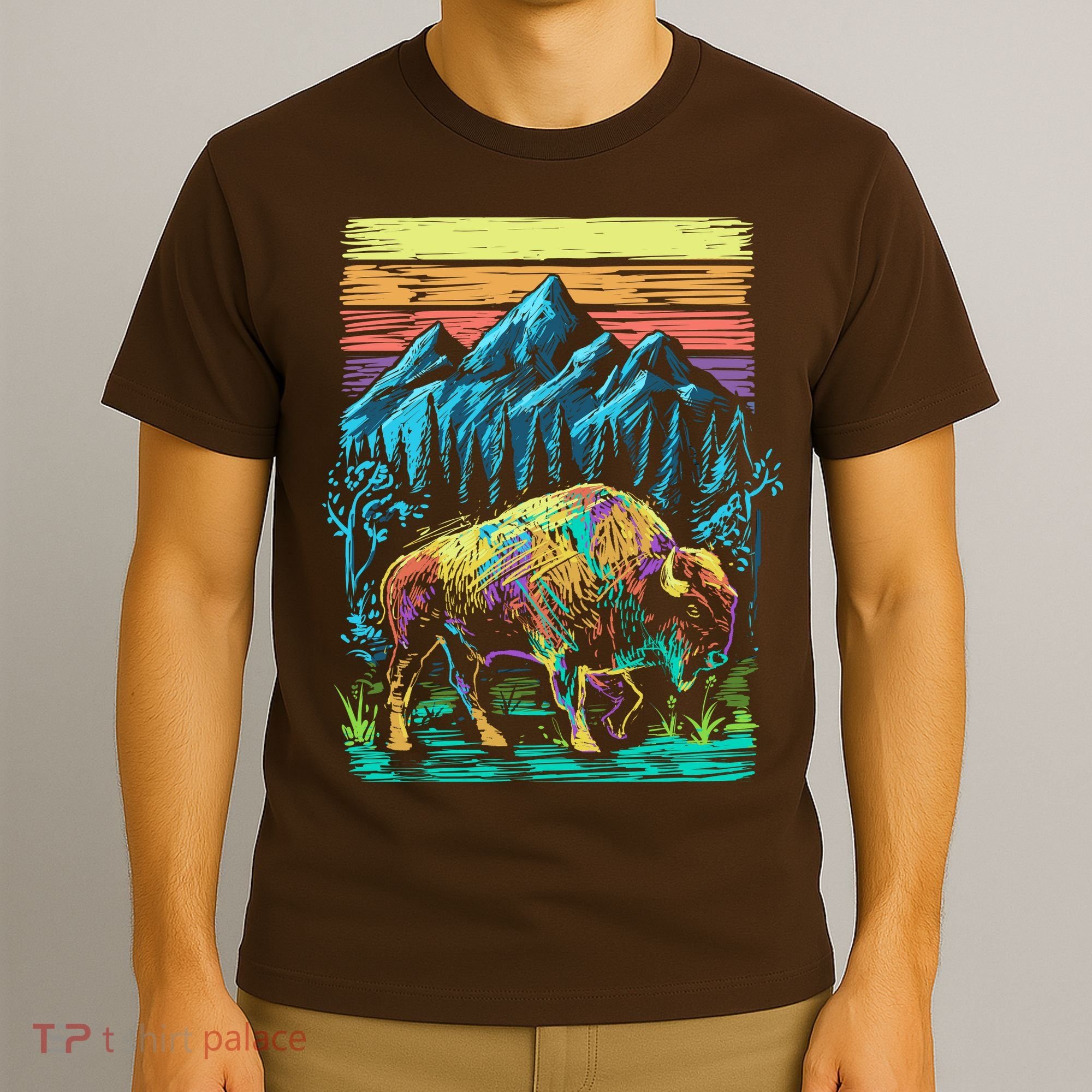 Bison Illustration T-Shirt