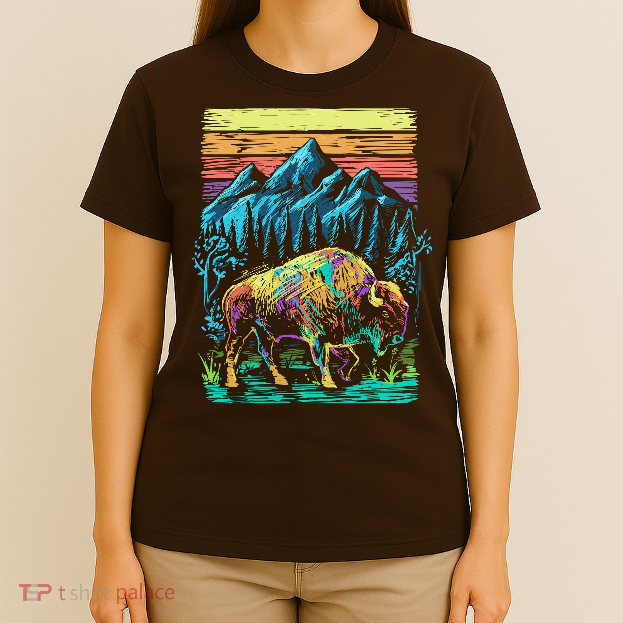Bison Illustration T-Shirt
