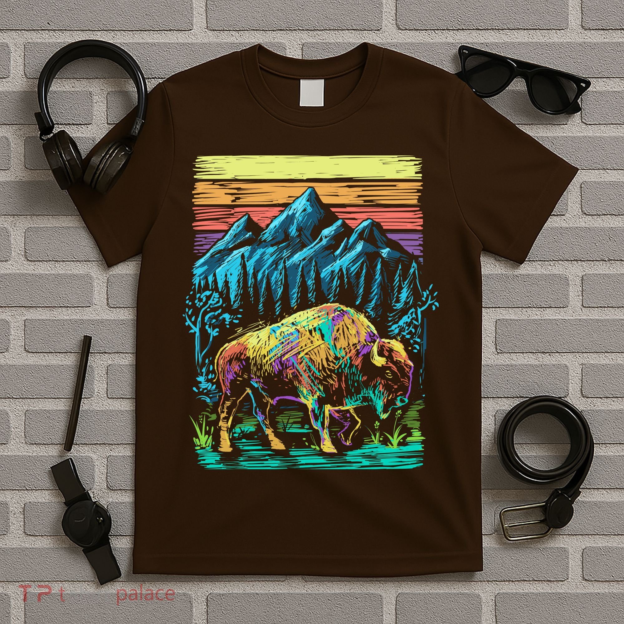 Bison Illustration T-Shirt